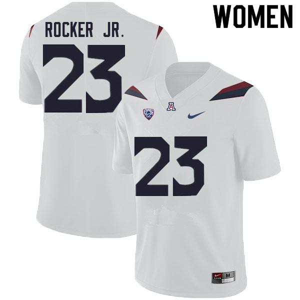 Women #23 Stevie Rocker Jr. Arizona Wildcats College Football Jerseys Sale-White - Click Image to Close